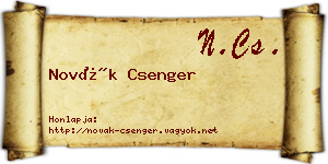 Novák Csenger névjegykártya